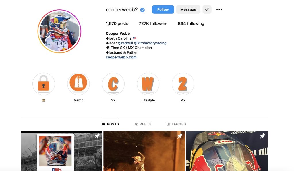 Cooper Webb Instagram