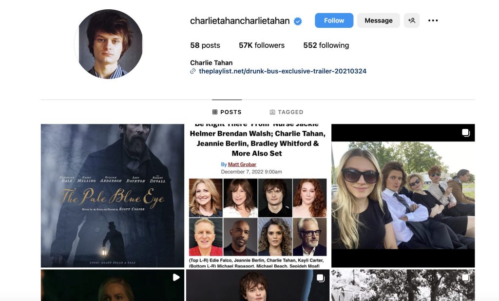 Charlie Tahan Instagram